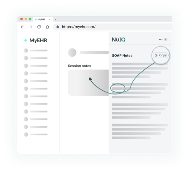 Copy notes into your EHR